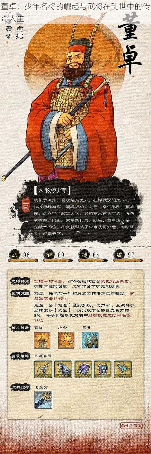 董卓:少年名将的崛起与武将在乱世中的传奇人生