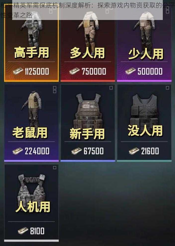 和平精英军需保底机制深度解析:探索游戏内物资获取的公平性变革之路