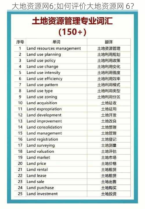 大地资源网6;如何评价大地资源网 6?