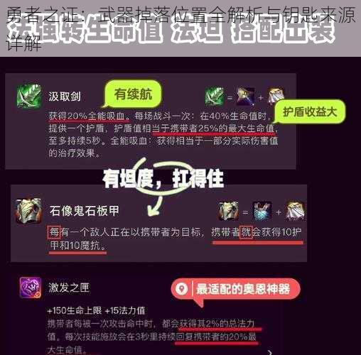 勇者之证:武器掉落位置全解析与钥匙来源详解