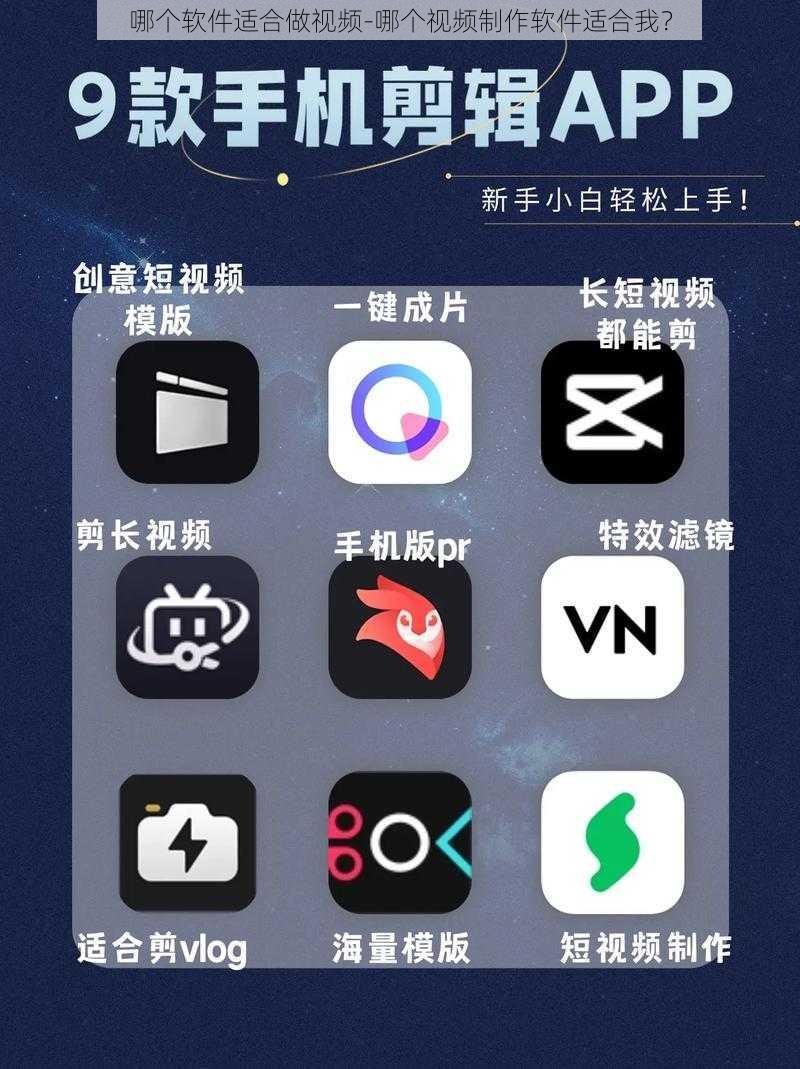 哪个软件适合做视频-哪个视频制作软件适合我?