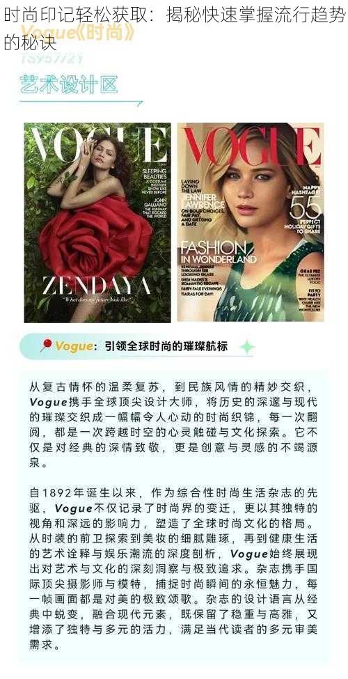 时尚印记轻松获取:揭秘快速掌握流行趋势的秘诀