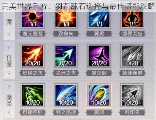 完美世界手游:羽芒魂石选择与最佳搭配攻略