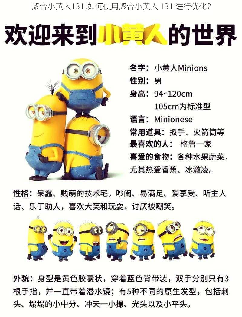聚合小黄人131;如何使用聚合小黄人 131 进行优化?