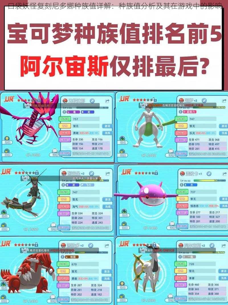 口袋妖怪复刻尼多娜种族值详解:种族值分析及其在游戏中的影响