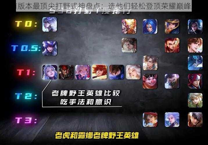 当前版本最顶尖打野式神盘点:选他们轻松登顶荣耀巅峰之路