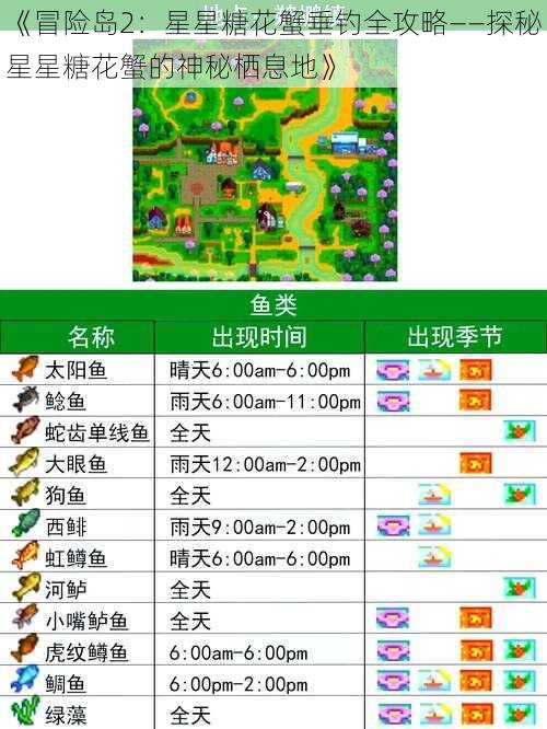 《冒险岛2:星星糖花蟹垂钓全攻略——探秘星星糖花蟹的神秘栖息地》