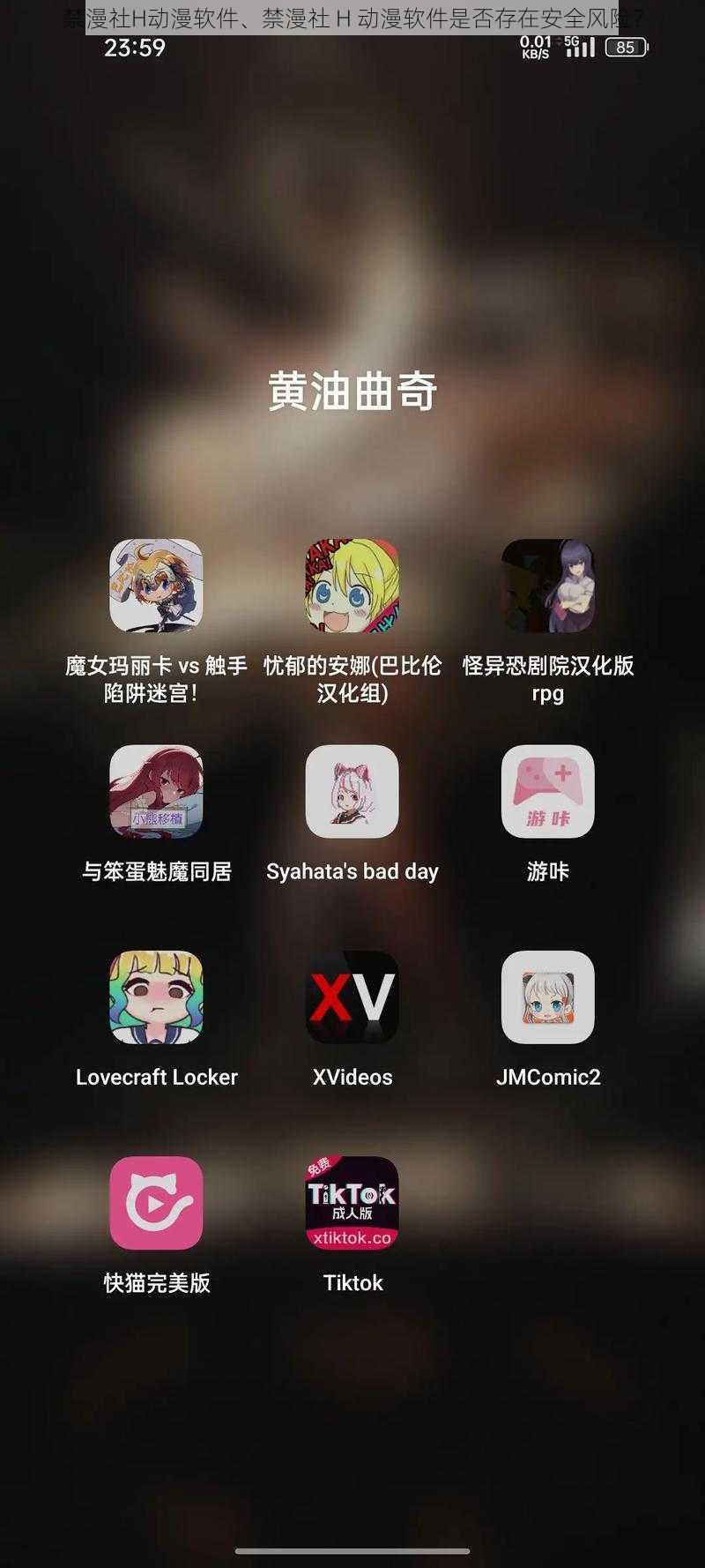 禁漫社H动漫软件、禁漫社 H 动漫软件是否存在安全风险?
