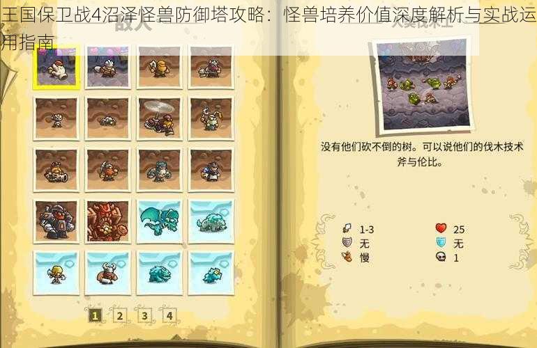 王国保卫战4沼泽怪兽防御塔攻略:怪兽培养价值深度解析与实战运用指南