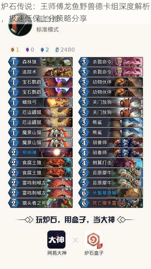 炉石传说:王师傅龙鱼野兽德卡组深度解析,极速低保上分策略分享