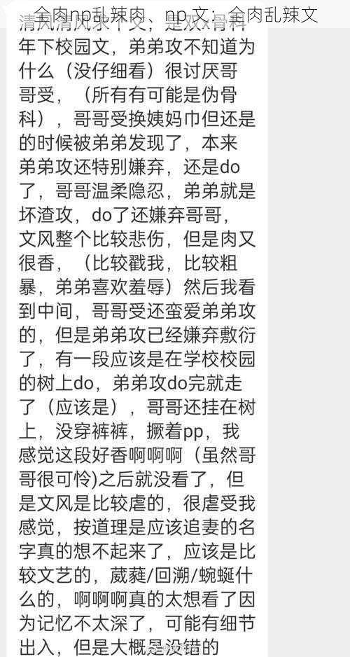 全肉np乱辣肉、np 文:全肉乱辣文