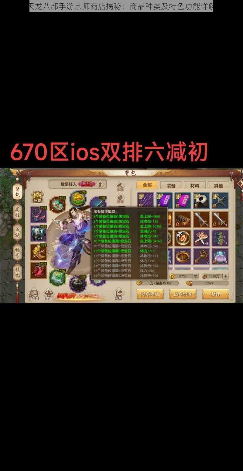 天龙八部手游宗师商店揭秘:商品种类及特色功能详解