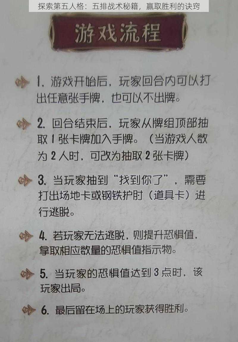 探索第五人格:五排战术秘籍,赢取胜利的诀窍