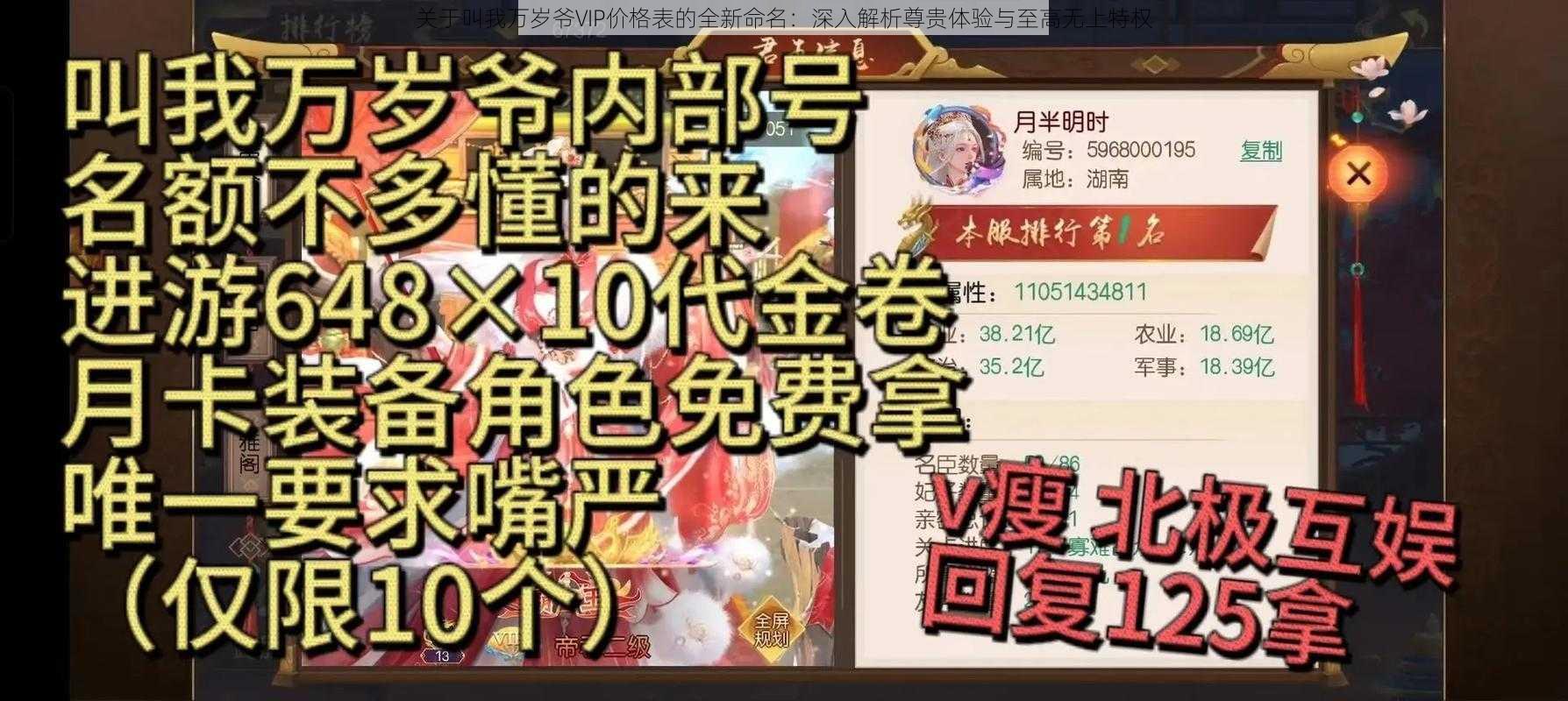 关于叫我万岁爷VIP价格表的全新命名:深入解析尊贵体验与至高无上特权