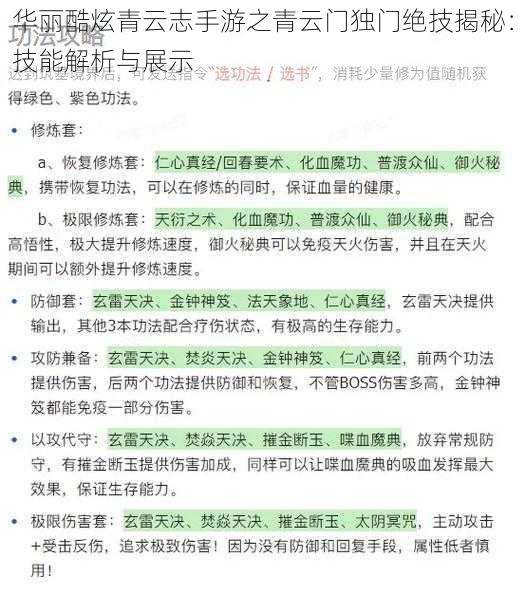 华丽酷炫青云志手游之青云门独门绝技揭秘:技能解析与展示