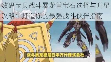 数码宝贝战斗暴龙兽宝石选择与升星攻略:打造你的最强战斗伙伴指南