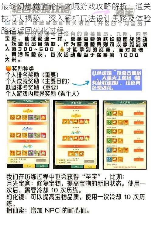 最终幻想觉醒轮回之境游戏攻略解析:通关技巧大揭秘,深入解析玩法设计思路及体验路径返回优化过程